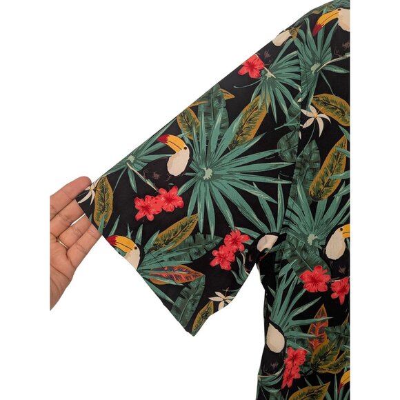 Tropical Toucan Hawaiian Shirt Men Size XXL Button Up Floral Aloha Print Coastal - Picture 5 of 7